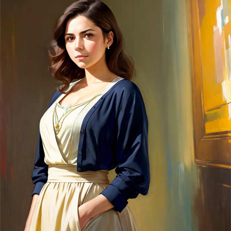 modelshoot style, (extremely detailed CG 8k wallpaper), ((full shot body photo of a jewish woman)), professional majestic oil painting by Ed Blinkey, Atey Ghailan, Studio Ghibli, by Jeremy Mann, Greg Manchess, Antonio Moro, trending on ArtStation, trending on CGSociety, Intricate, High Detail, Sharp focus, dramatic, photorealistic painting art by midjourney and greg rutkowski