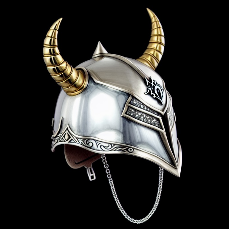 diamond ((helmet)), gems, silver, horns, ornaments, dnd style, rpg item, fantasy, medieval, highly detailed, centered, (front view)