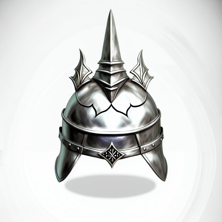 knight ((helmet)), silver, dnd style, rpg item, fantasy, medieval, highly detailed, ornaments, centered, front view