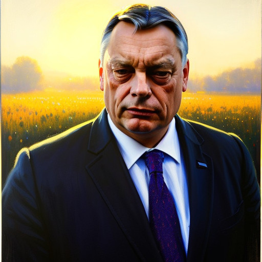 close up portrait of ((Viktor Orbán)), reeds, (backlighting), realistic, masterpiece, highest quality, lens flare, shade, bloom, [[chromatic aberration]], by Jeremy Lipking, by Antonio J. Manzanedo, digital painting