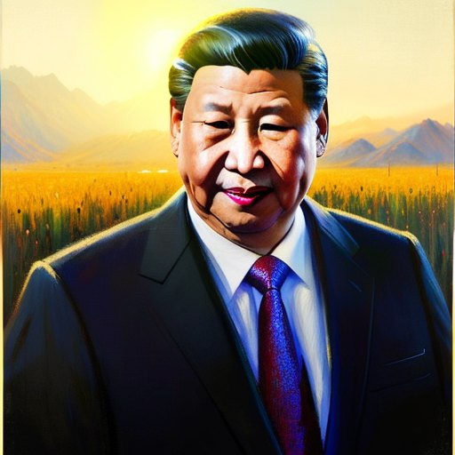 close up portrait of ((Xi Jinping)), reeds, (backlighting), realistic, masterpiece, highest quality, lens flare, shade, bloom, [[chromatic aberration]], by Jeremy Lipking, by Antonio J. Manzanedo, digital painting